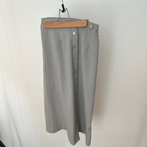 Bfa Classics Dresses & Skirts - Vintage Sage Green Button-Down A-Line Skirt